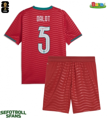 Portugal Diogo Dalot #5 Hemmaställ Barn VM 2026 Kortärmad (+ Korta byxor)